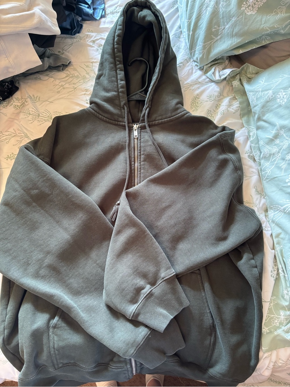 Brandy Melville Olive Green Lined Hoodie